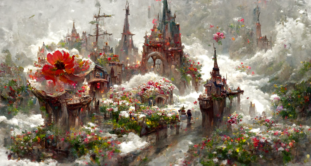 Fairy2 5 1024x546 - AI绘图-主题：童话、城市、与鲜花
