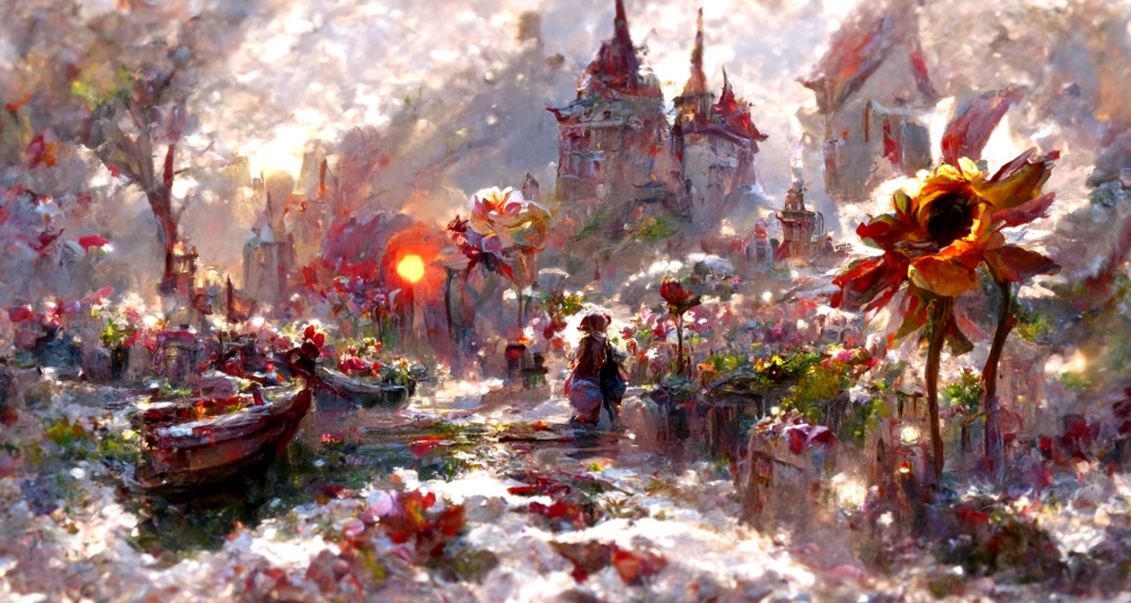 TimeToDisco0 11 2 1024x546 - AI绘图-主题：童话、城市、与鲜花