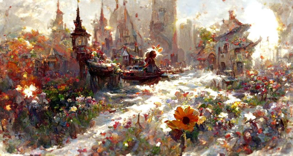 TimeToDisco0 3 1 1024x546 - AI绘图-主题：童话、城市、与鲜花